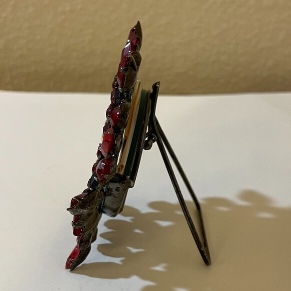 Ruby Jewel Beaded Frame on Stand - Picture 2 of 5